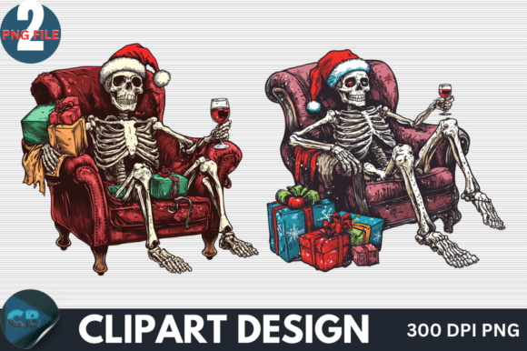 Download Funny Skeleton Santa Christmas Clipart - Funny Collection