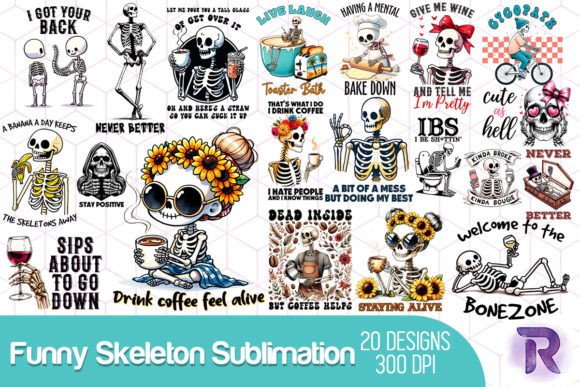 Download Funny Skeleton Sublimation Bundle - Funny Collection