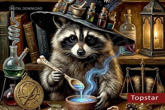 Download Cute Halloween Decor Funny Raccoon Witch - Funny Collection