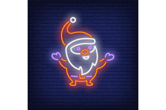 Download Funny Santa Claus Neon Sign. Glowing Fun - Funny Collection