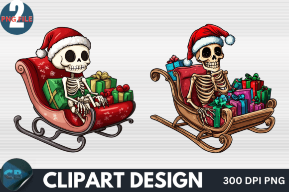 Download Funny Skeleton Santa Christmas Clipart P - Funny Collection