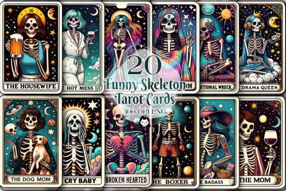 Download Funny Skeleton Tarot Card Sublimation - Funny Collection