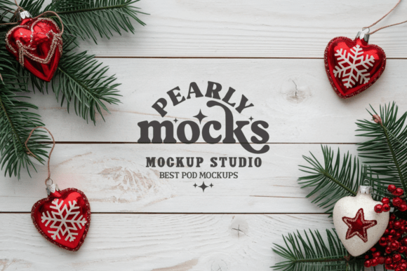 Download Christmas Background Mockup, Flat Lay - Premium Bundle