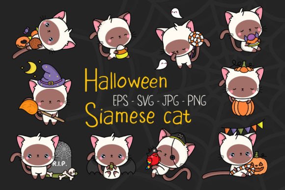 Download Funny Halloween Cat Illustrations - Funny Collection