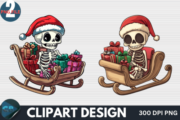 Download Funny Skeleton Santa Christmas Clipart - Funny Collection