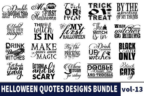 Download 20 Halloween  Quotes Designs Bundle - Halloween  quotes Collection