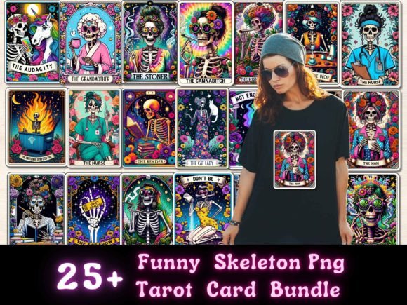 Download Funny Skeleton Tarot Card Sublimation - Funny Collection