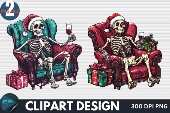 Download Funny Skeleton Santa Christmas Clipart - Funny Collection